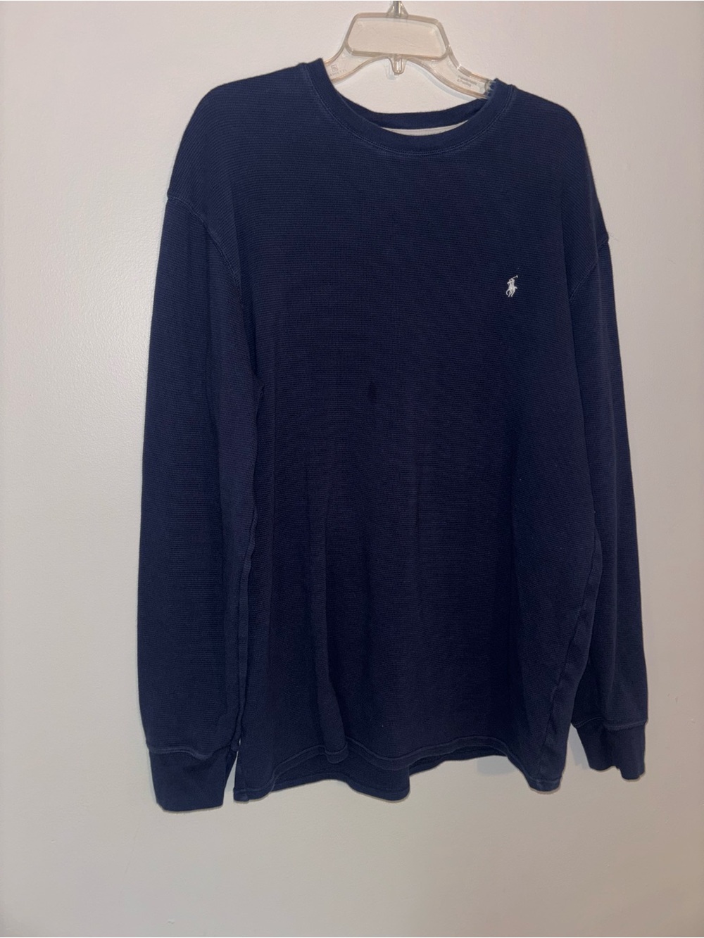 Polo by Ralph Lauren Navy Long Sleeve Shirt with White Pony Logo